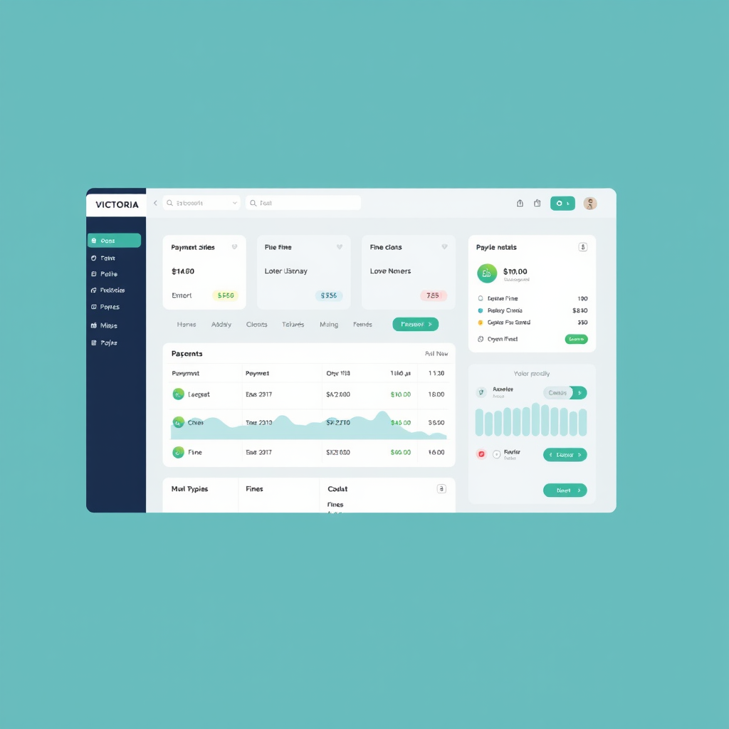 Modern online fines management dashboard showing payment options, fine details, and user-friendly interface for Victoria residents