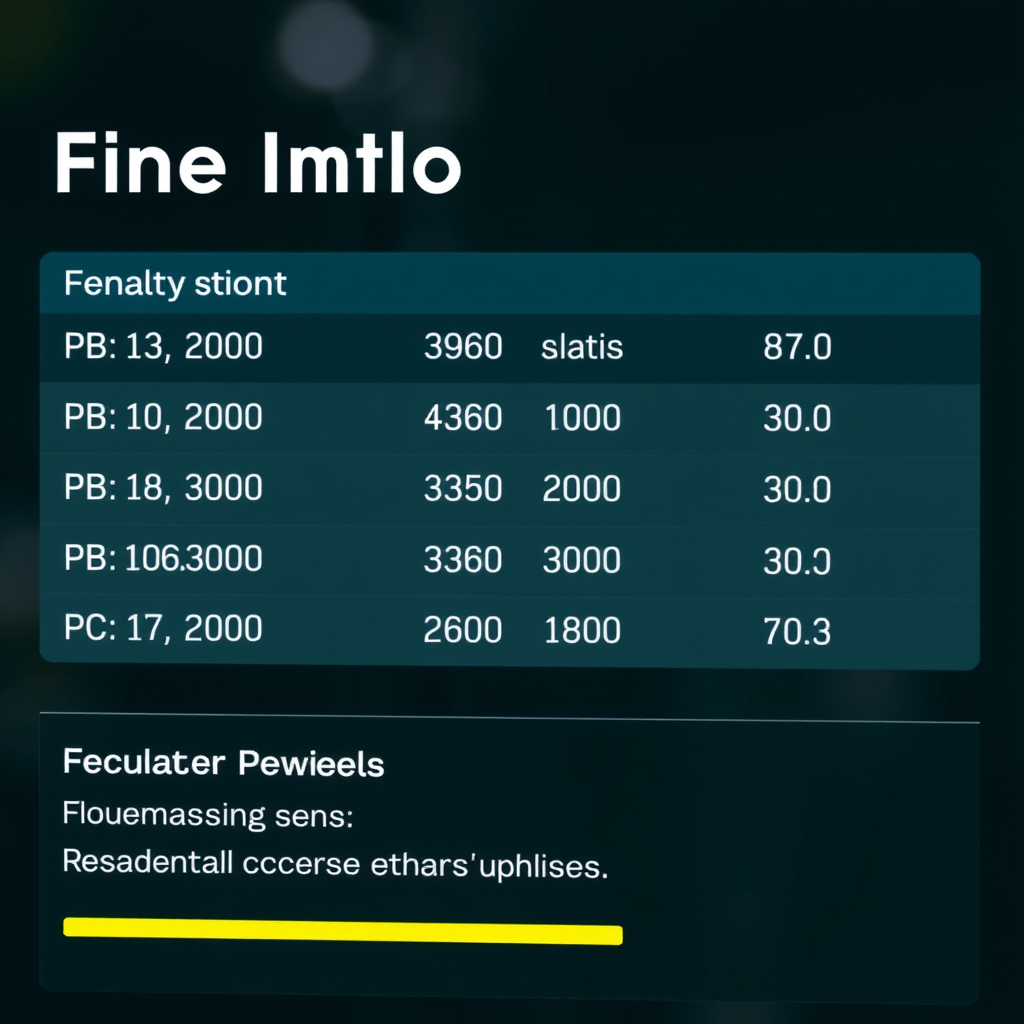 Detailed fine information screen showing penalty amounts, due dates, and enforcement action status